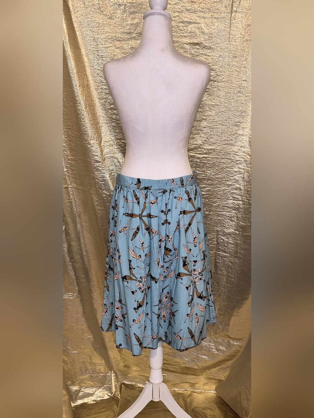 ModCloth Sleeveless Light Blue Print Skirt and Matching Top - Picture 5 of 8